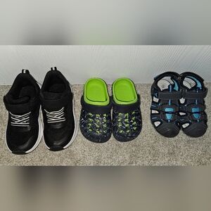 Kids Black & Lime Green Slip-On Clogs - Comfortable Casual Shoes